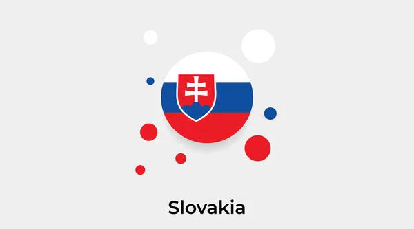 斯洛伐克国旗泡泡圆形图标彩色矢量插图 — 图库矢量图片
