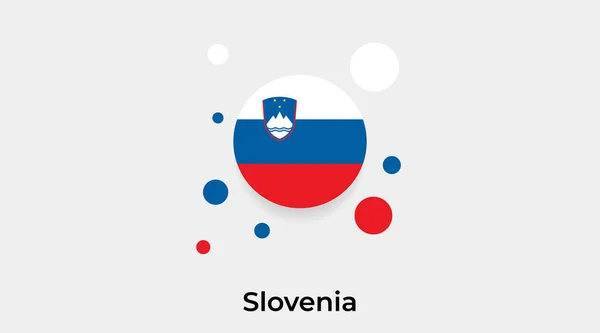 Slovenia Flag Bubble Circle Shape Icon Colorful Vector Illustration — Stock Vector