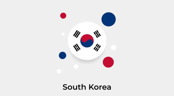 South Korea Flag Bubble Circle Shape Icon Colorful Vector Illustration — Stock Vector
