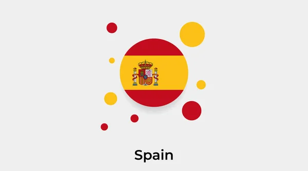 Spanien Flagge Blase Kreis Runde Form Symbol Bunte Vektor Illustration — Stockvektor