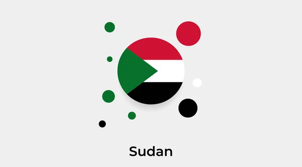 Sudan Flaga Bańka Okrągły Kształt Ikona Kolorowy Wektor Ilustracja — Wektor stockowy