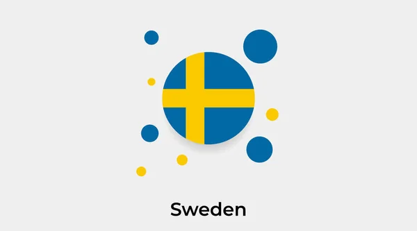 Suède Drapeau Bulle Cercle Forme Ronde Icône Vectoriel Coloré Illustration — Image vectorielle