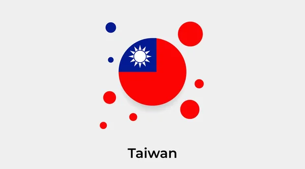 Tayvan Bayrağı Yuvarlak Şekil Ikonu Renkli Vektör Illüstrasyonu — Stok Vektör