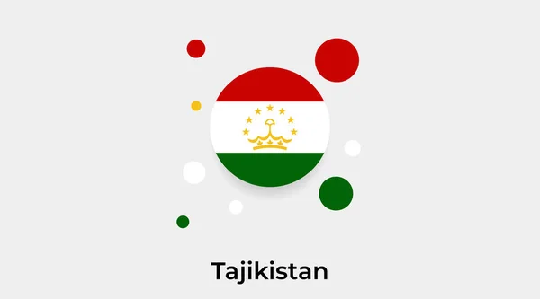 Tajiquistão Bandeira Bolha Círculo Forma Redonda Ícone Colorido Vetor Ilustração — Vetor de Stock