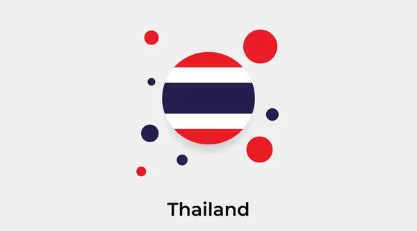 Tailândia Bandeira Bolha Círculo Forma Redonda Ícone Colorido Vetor Ilustração — Vetor de Stock