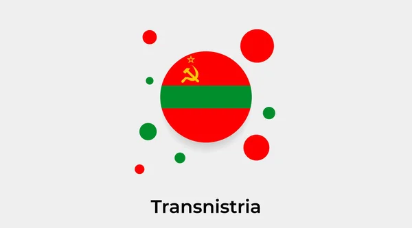 Transnistrien Flagge Blasenkreis Runde Form Symbol Bunte Vektor Illustration — Stockvektor