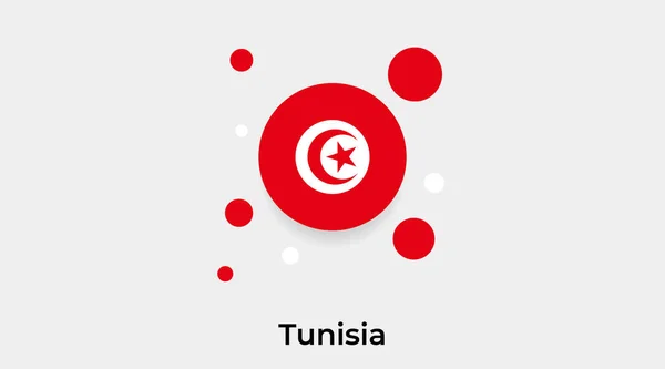 チュニジア旗バブル円形形アイコンカラフルなベクターイラスト — ストックベクタ