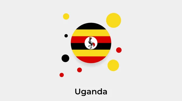 Uganda Flagge Blasenkreis Runde Form Symbol Bunte Vektor Illustration — Stockvektor