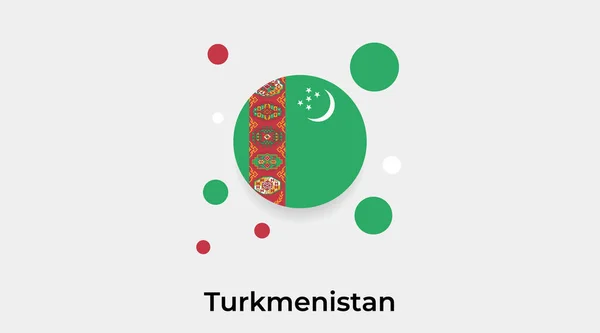 Türkmenisztán Zászló Buborék Kör Alakú Ikon Színes Vektor Illusztráció — Stock Vector