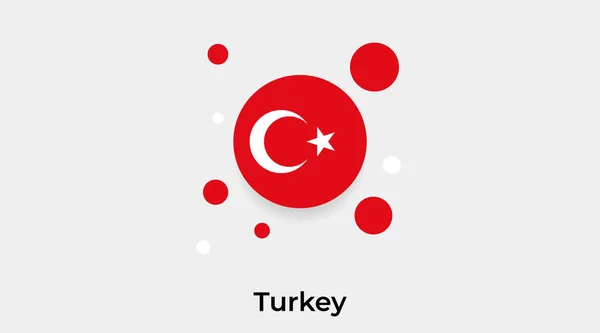 Turchia Bandiera Bolla Cerchio Forma Rotonda Icona Colorato Vettoriale Illustrazione — Vettoriale Stock