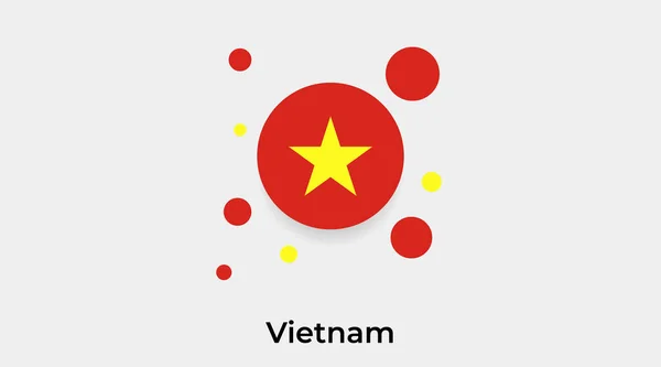 Vietnam Zászló Buborék Kör Kerek Alakú Ikon Színes Vektor Illusztráció — Stock Vector