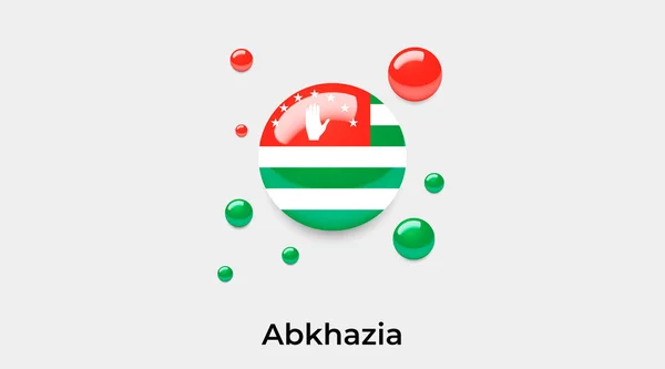 Abhazya Bayrak Yuvarlak Yuvarlak Şekil Simgesi Renkli Vektör Illüstrasyonu — Stok Vektör