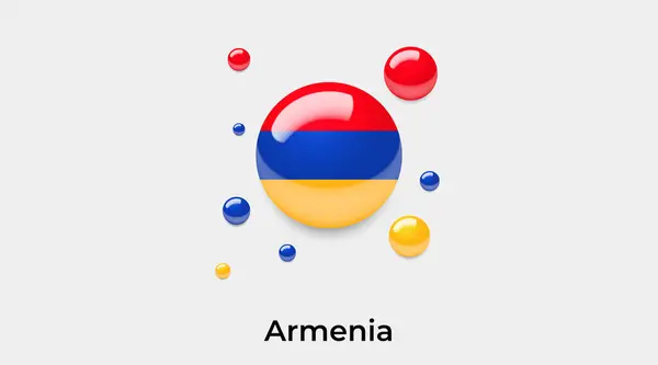 Arménie Drapeau Bulle Cercle Forme Ronde Icône Vectoriel Coloré Illustration — Image vectorielle