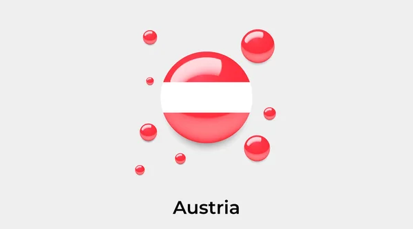 オーストリアの旗バブル円形の形アイコンカラフルなベクターのイラスト — ストックベクタ