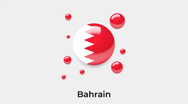 Bahreyn Bayrak Yuvarlak Yuvarlak Şekil Ikonu Renkli Vektör Illüstrasyonu — Stok Vektör