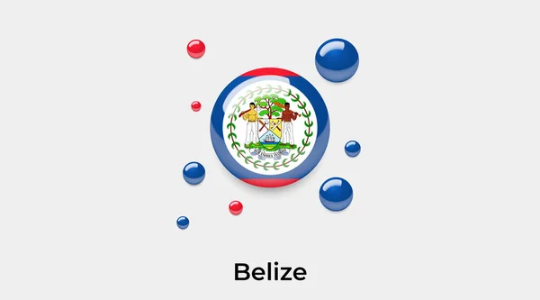 Belize Flag Bubble Circle Shape Icon Colorful Vector Illustration — Stock Vector