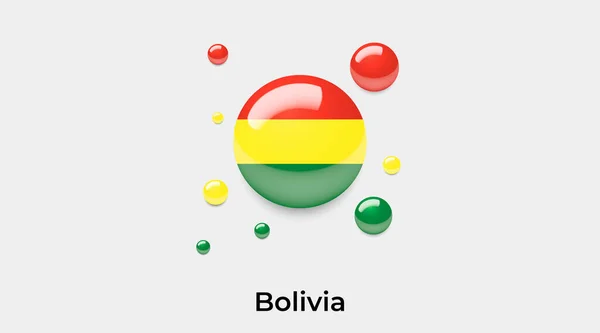 Bolivie Drapeau Bulle Cercle Forme Ronde Icône Vectoriel Coloré Illustration — Image vectorielle