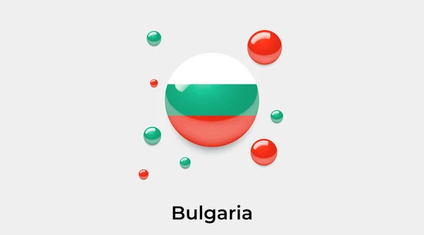 Флаг Болгарии Кружок Круга Круглой Формы Иконка Красочная Векторная Иллюстрация — стоковый вектор