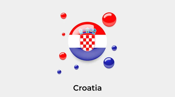 クロアチアの旗バブル円形の形アイコンカラフルなベクターのイラスト — ストックベクタ