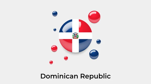 República Dominicana Bandera Burbuja Círculo Redondo Forma Icono Colorido Vector — Vector de stock