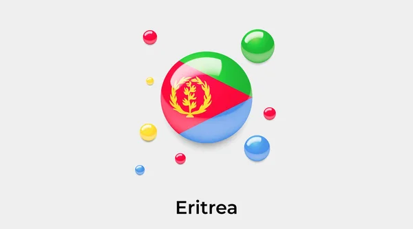 Eritre Bayrağı Yuvarlak Şekil Ikonu Renkli Vektör Illüstrasyonuname — Stok Vektör
