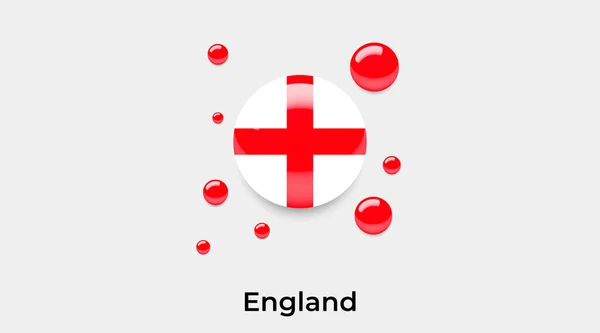 Anglia Zászló Buborék Kör Kerek Alakú Ikon Színes Vektor Illusztráció — Stock Vector