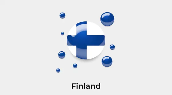 Finlandia Bandiera Bolla Cerchio Forma Rotonda Icona Colorato Vettoriale Illustrazione — Vettoriale Stock