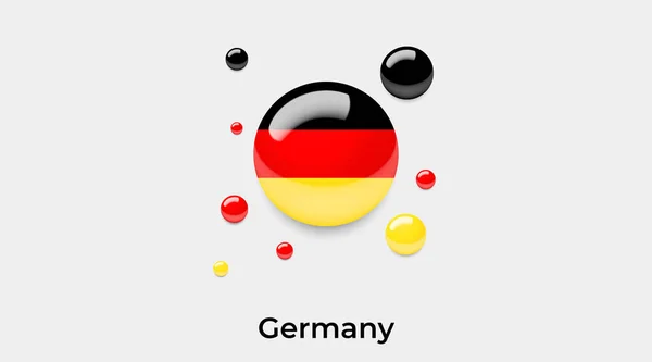 Německo Vlajka Bublina Kruh Kruhový Tvar Ikona Barevný Vektor Ilustrace — Stockový vektor