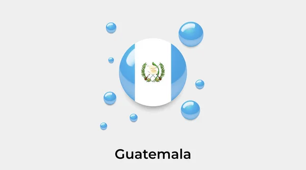 Guatemala Bayrak Yuvarlak Şekil Ikonu Renkli Vektör Illüstrasyonu — Stok Vektör