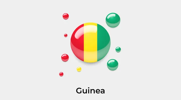Guinea Flag Bubble Circle Shape Icon Colorful Vector Illustration — Stock Vector