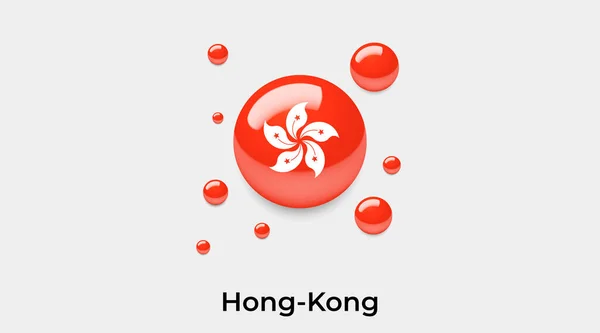 Hong Kong Zászló Buborék Kör Alakú Ikon Színes Vektor Illusztráció — Stock Vector