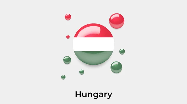 Флаг Венгрии Круговой Пузырь Круглой Формы Иконка Красочные Векторные Иллюстрации — стоковый вектор
