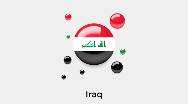 Iraq Bandiera Bolla Cerchio Forma Rotonda Icona Colorato Vettoriale Illustrazione — Vettoriale Stock