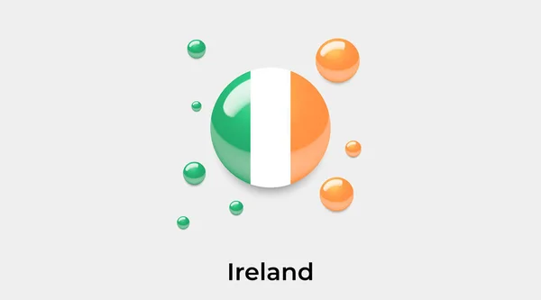Irlanda Bandeira Bolha Círculo Forma Redonda Ícone Colorido Vetor Ilustração — Vetor de Stock