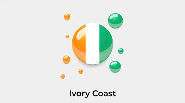 Costa Marfim Bandeira Círculo Bolha Forma Redonda Ícone Colorido Vetor — Vetor de Stock