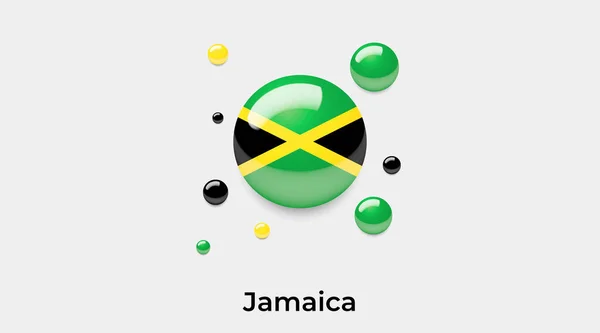 Jamaica Flag Bubble Circle Shape Icon Colorful Vector Illustration — Stock Vector
