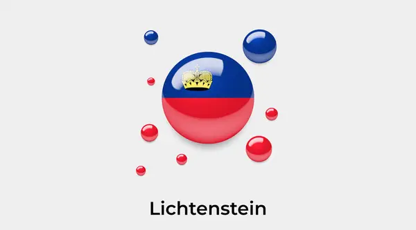 Lichtenstein Flaga Bańka Okrągły Kształt Ikona Kolorowy Wektor Ilustracja — Wektor stockowy