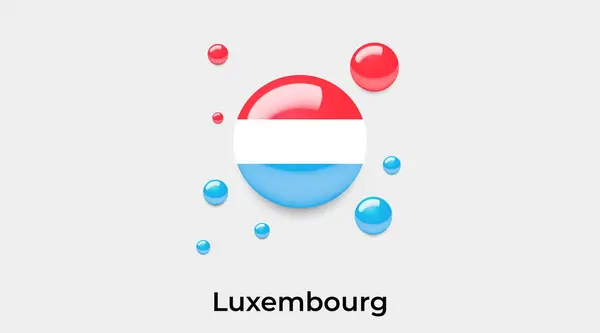 Luxemburg Vlag Bel Cirkel Ronde Vorm Pictogram Kleurrijke Vector Illustratie — Stockvector
