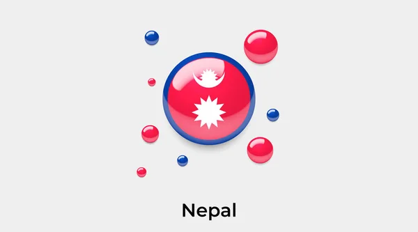 Nepáli Zászló Buborék Kör Alakú Ikon Színes Vektor Illusztráció — Stock Vector