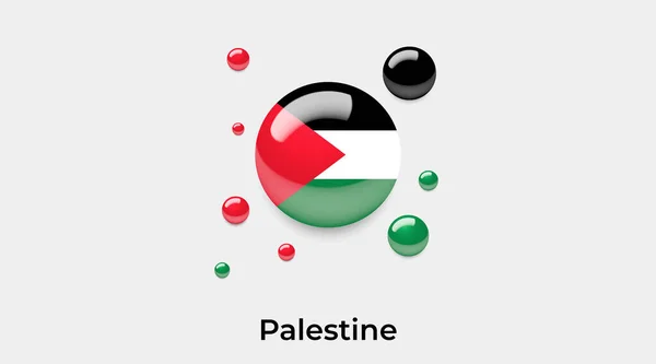 Palestina Bandiera Bolla Cerchio Forma Rotonda Icona Colorato Vettoriale Illustrazione — Vettoriale Stock