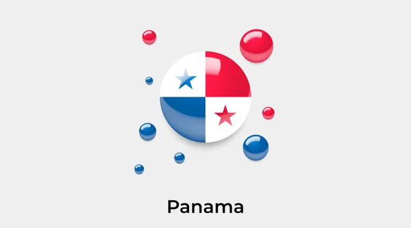 Παναμά Σημαία Φούσκα Κύκλο Στρογγυλό Σχήμα Εικονίδιο Πολύχρωμο Διάνυσμα Εικονογράφηση — Διανυσματικό Αρχείο