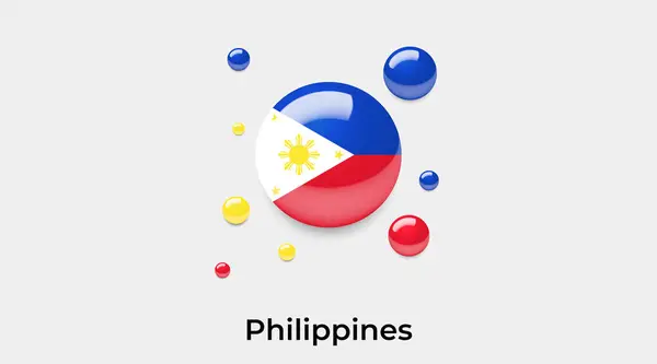 Filipinas Bandera Burbuja Círculo Redondo Forma Icono Colorido Vector Ilustración — Archivo Imágenes Vectoriales