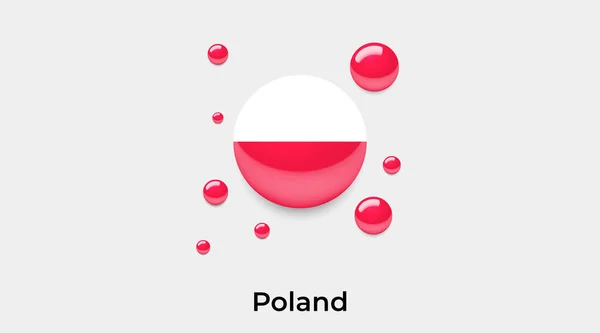 Πολωνία Σημαία Φούσκα Κύκλο Στρογγυλό Σχήμα Εικονίδιο Πολύχρωμο Διάνυσμα Εικονογράφηση — Διανυσματικό Αρχείο
