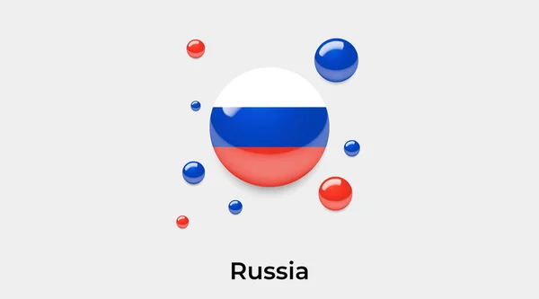 Rusland Vlag Bel Cirkel Ronde Vorm Pictogram Kleurrijke Vector Illustratie — Stockvector