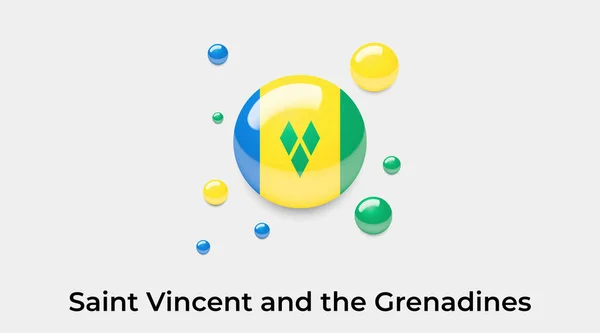 Saint Vincent Grenadine Bandiera Bolla Cerchio Forma Rotonda Icona Colorato — Vettoriale Stock