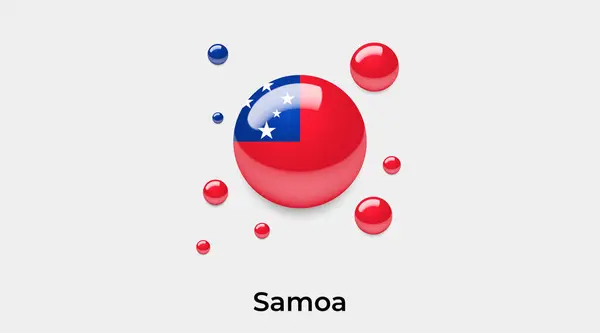 Samoa Vlag Bel Cirkel Ronde Vorm Pictogram Kleurrijke Vector Illustratie — Stockvector
