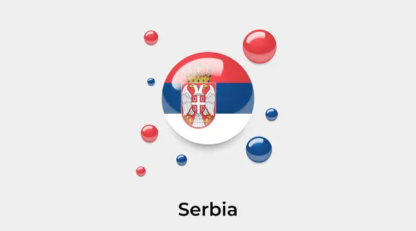 Szerbia Zászló Buborék Kör Alakú Ikon Színes Vektor Illusztráció — Stock Vector