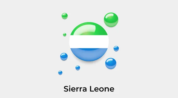 Sierra Leone bayrak baloncuk dairesi yuvarlak şekil simgesi renkli vektör çizimi         