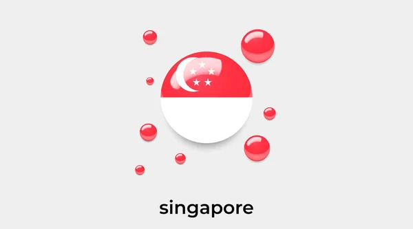 Singapore Bandera Burbuja Círculo Redondo Forma Icono Colorido Vector Ilustración — Vector de stock