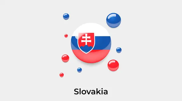 Slowakije Vlag Bel Cirkel Ronde Vorm Pictogram Kleurrijke Vector Illustratie — Stockvector